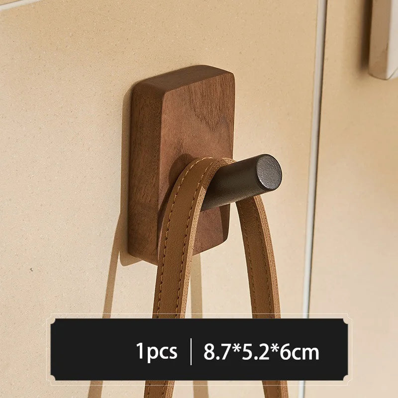 Solid wood wall hooks for clothing and accessories - B-1PCS