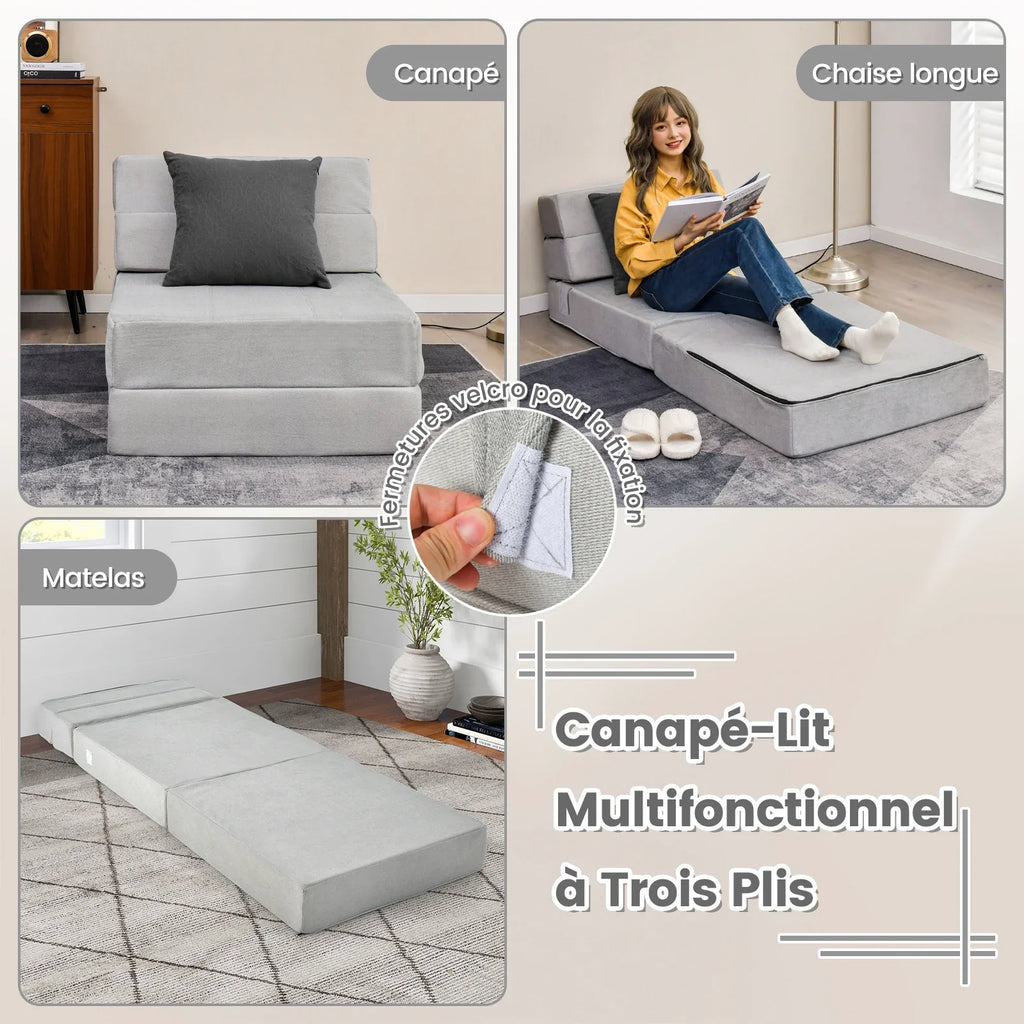 3 in 1 folding sofa bed, folding mattress, foam extra thick (15cm), sofa bed, floor mattress, folding mattress, guest mattress - view 5
