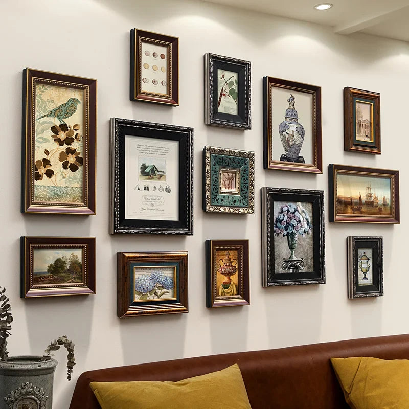 Retro wooden photo frame for interior decoration - L