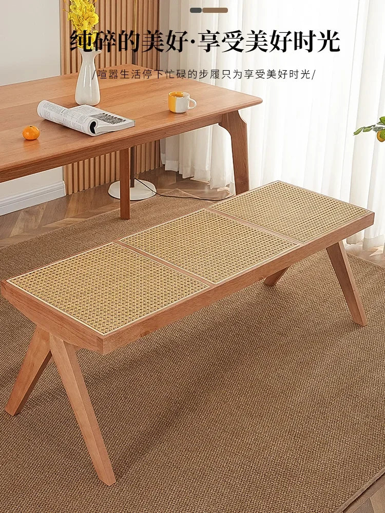 Solid rattan bench for versatile and modern use - view 2