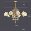 Classic chrome bubble chandelier trend 2024 with led lighting - Warm light / 98cm / Black frame