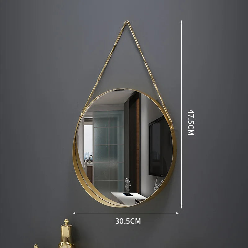 Creative round wall mirror for interior decoration and makeup - C