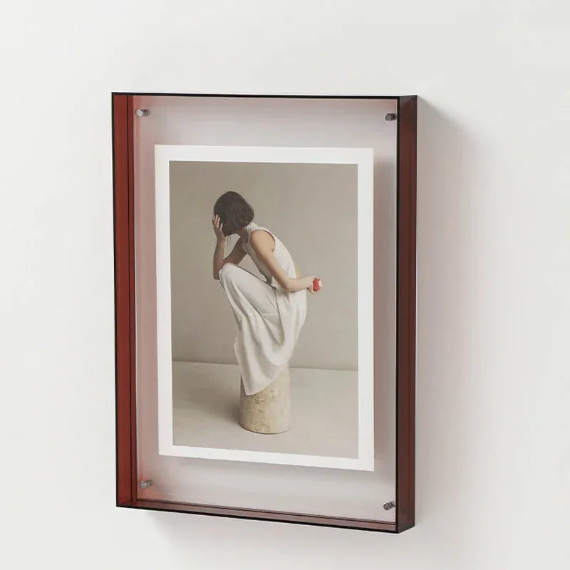 Acrylic photo frame ins decoration wall table transparent - Brun / 15x19cm