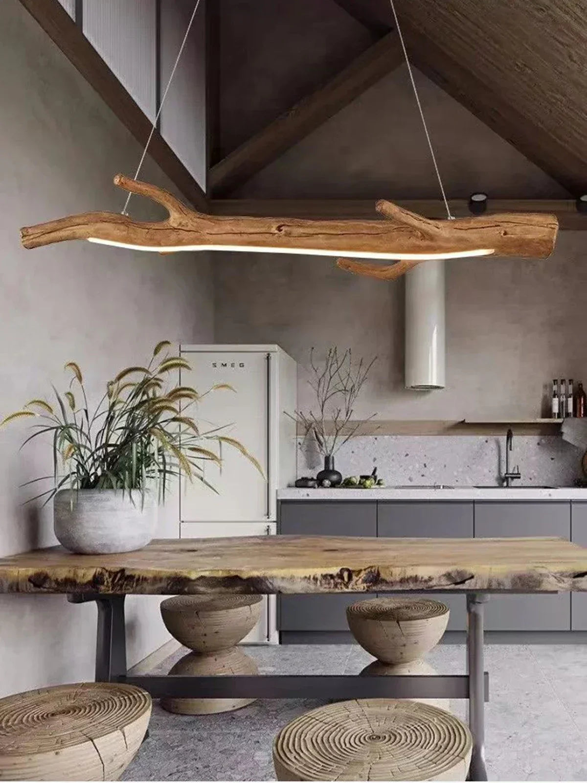 Retro resin tree branch during light, tea room, restaurant, coffee shop, LED during light, interior decoration lighting - view 2
