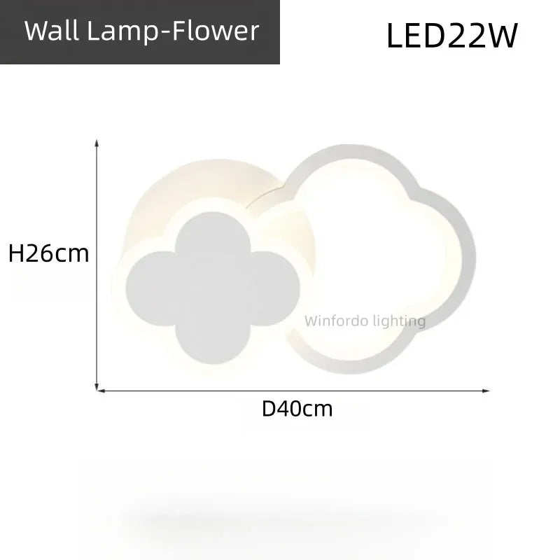 Chandelier modern creative led for children's room and indoor living room - Applique-Fleur / 3 Color Temperature