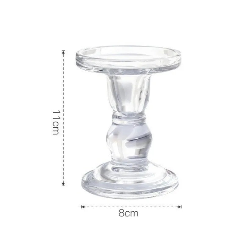 Glass Candle Holders Dia 8cm Cylinder Vases for Pillar Candle, Holders or Flower Vase Wedding Decoration Candlelight Dinner - Cup Holder