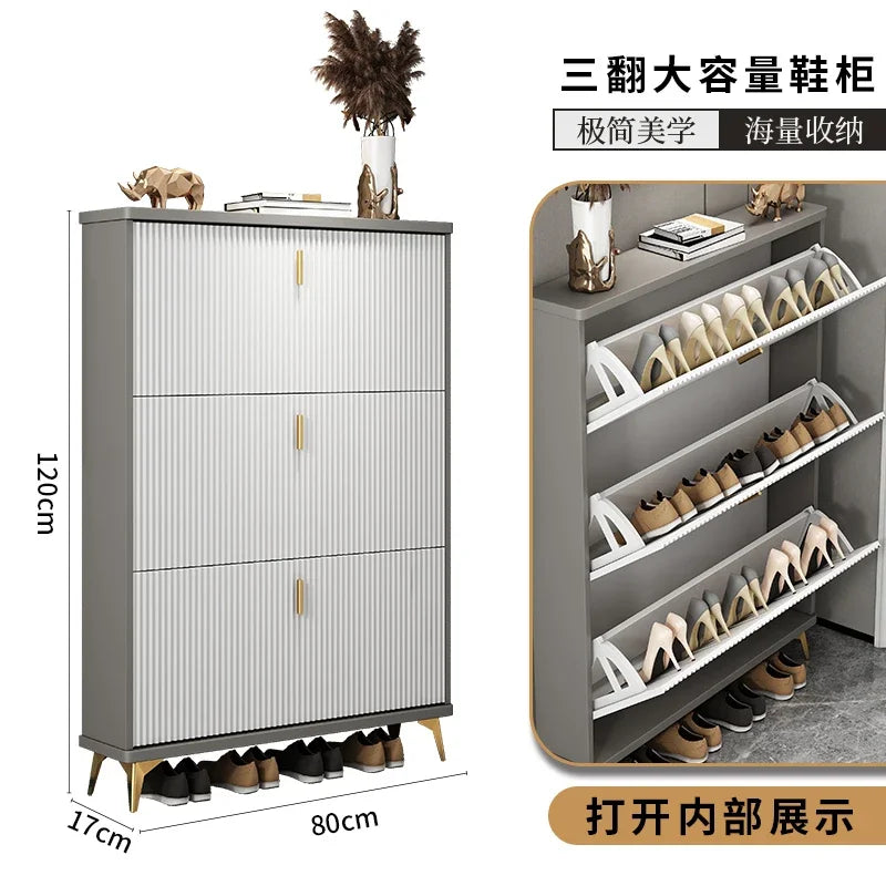 Modern multilayer shoe cabinet for optimal storage - 80x17x120cm