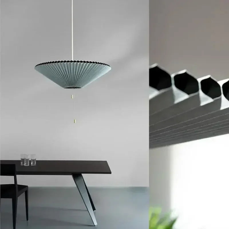 Modern blue fabric pendant light, living room, dining room, ceiling hanging lamp, pendant light - view 4