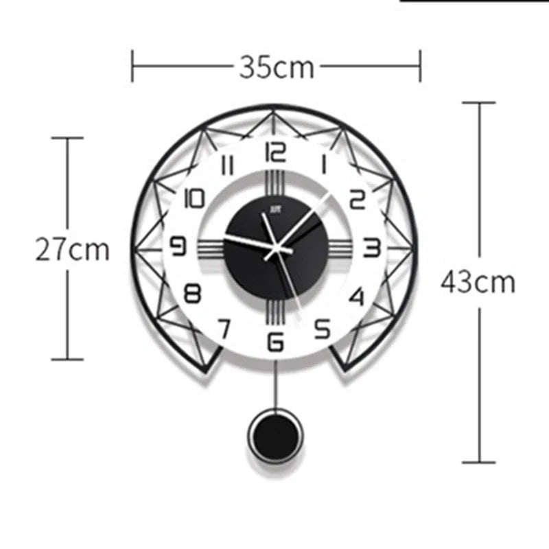 Swinging Wall Clock for Home Living Room, Interior Decoration Silent Horologe, Minimalist Design, Living Room, Art Wall Clock - view 4