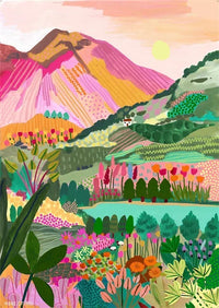 Colorful posters painting canvas landscape abstract wall decor - 20x30cm Unframed