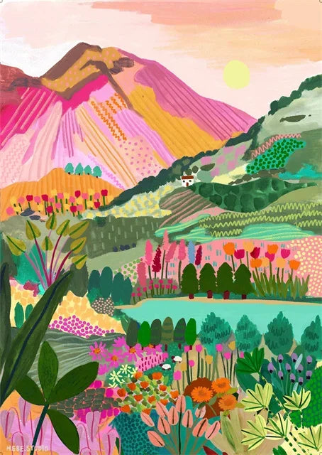 Colorful posters painting canvas landscape abstract wall decor - 20x30cm Unframed