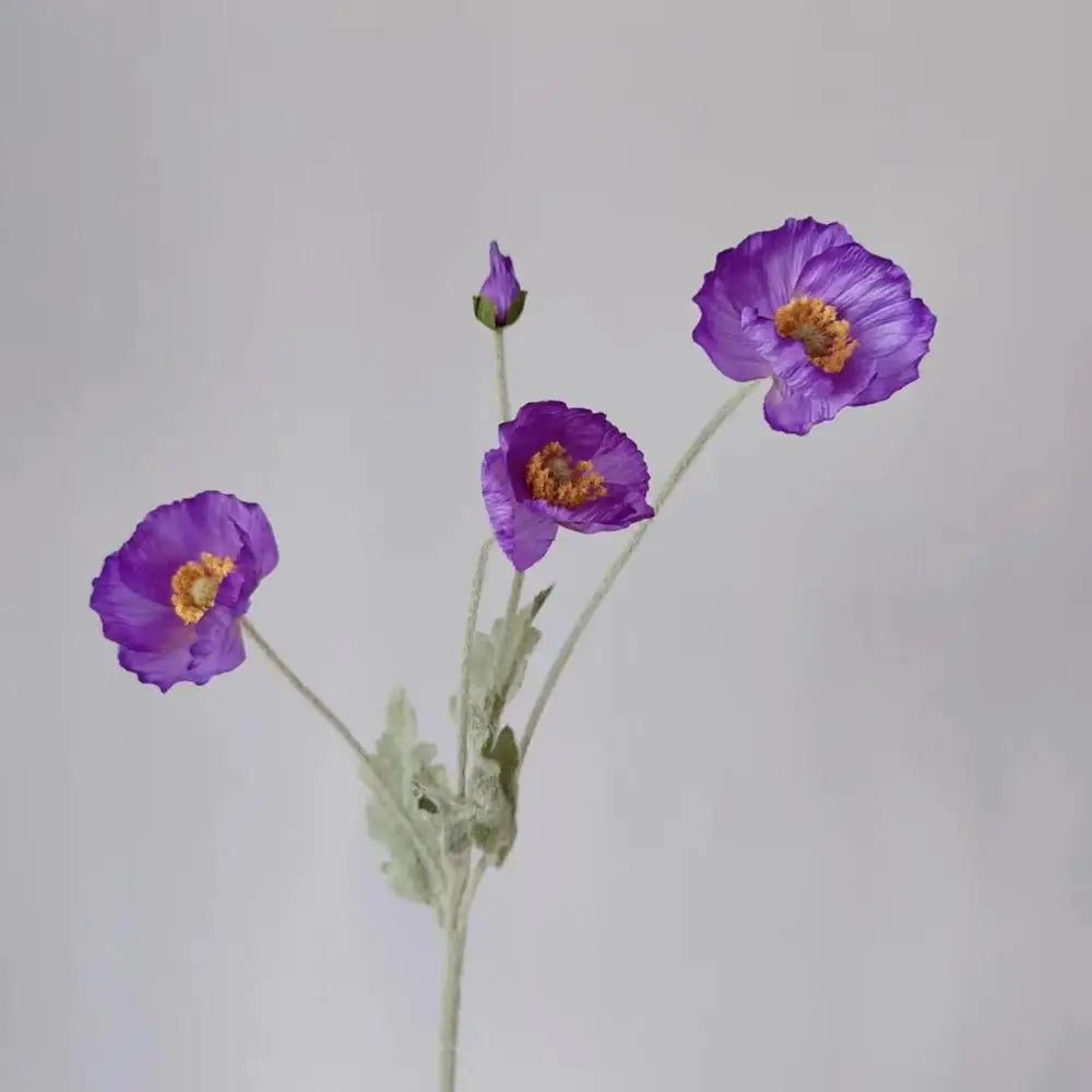 Bouquet of artificial flowers poppy for home decoration garden party - Purple