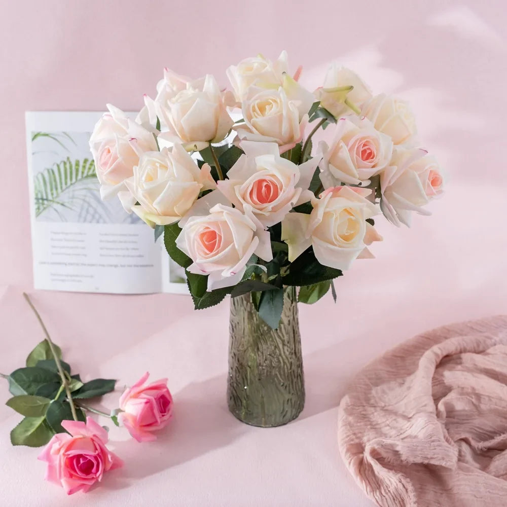 Realistic pink artificial flowers for interior decoration - view 2