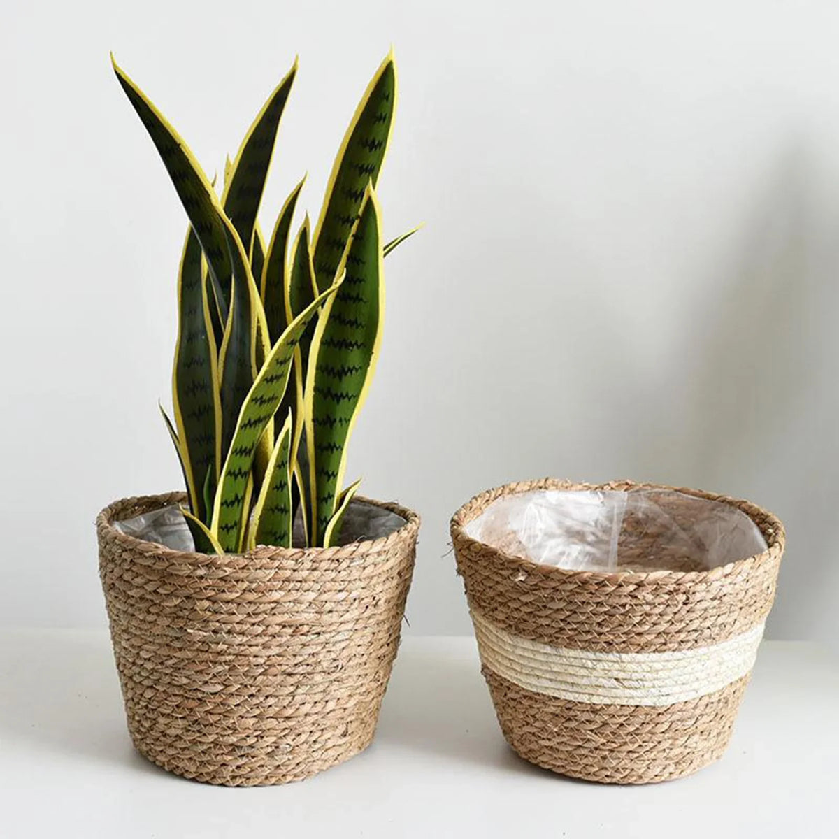 Rattan liners for plant baskets and garden decoration
