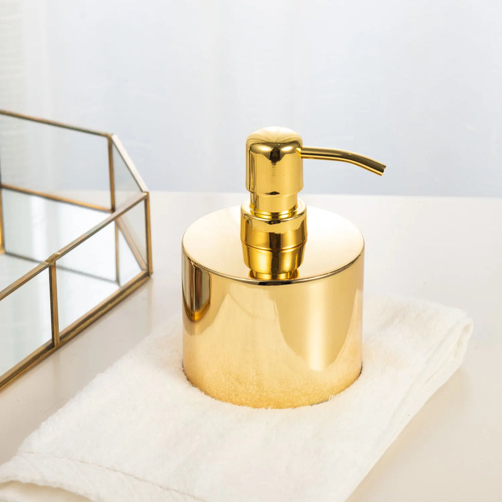 Stainless steel soap dispenser for bathroom - 8.8x8.8x13cm--300ml