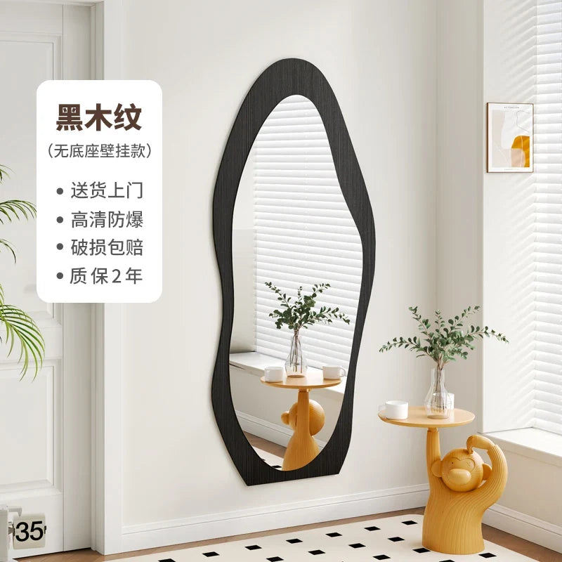 Minimalist decorative mirror in wood for aesthetic interior - 120 40 cm 1