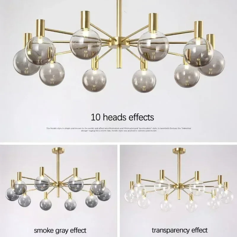 Nordic minimalist pendant light in glass for modern decoration - view 5