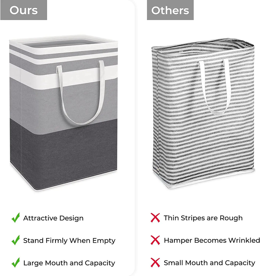 Large Laundry Basket 100L Waterproof,Collapsible Tall Clothes Hamper with Extended Handles for Clothes Toys in the Dorm,Family - view 3
