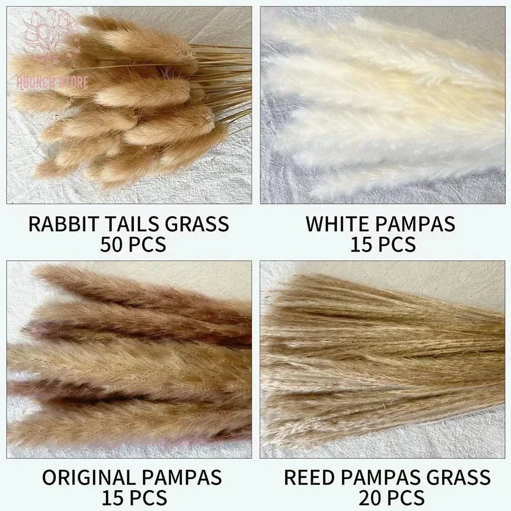 100 bouquets of grass of pampa for bohemian wedding decoration - view 6