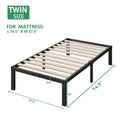 Bed Frame 16 Inch, Heavy Duty Bed Frame with Wooden Slats, 16 Inch Mattress Foundation/No Box Spring Needed - TWIN