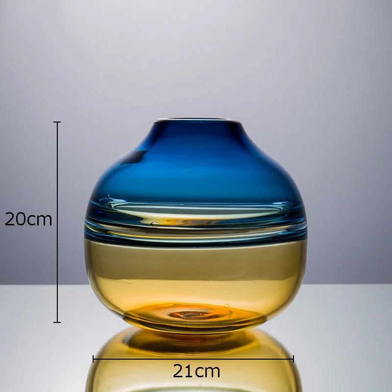Gradient glass vase for hydroponic floral decoration - S