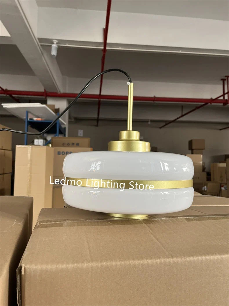 Modern milky glass pendant light for elegant interior - view 5