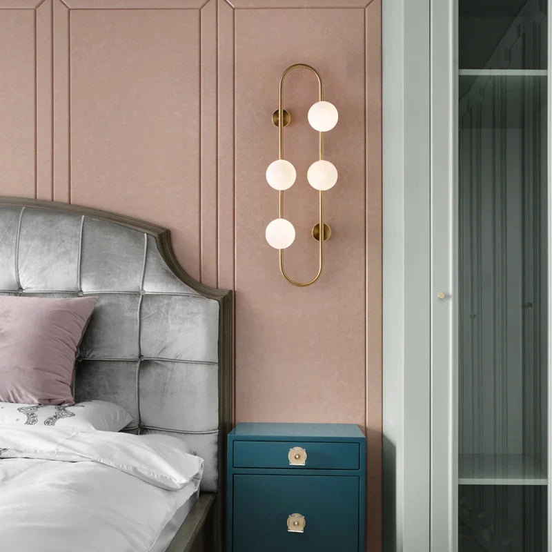 Modern wall sconce in white glass for interior decoration - view 3