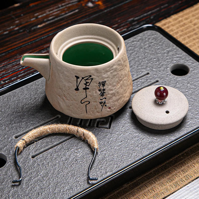 Japanese retro kungfu ceramic textured tea service - view 6