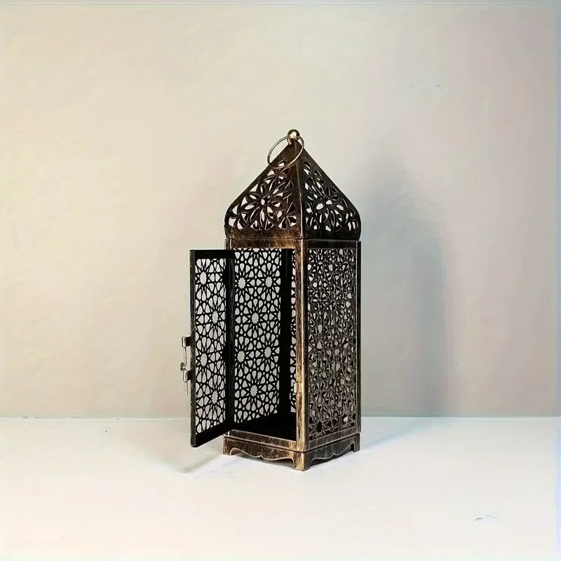1pc Middle East Arab vintage metal Wind lights lantern candle holder table top home decor accessories, no candle - view 3