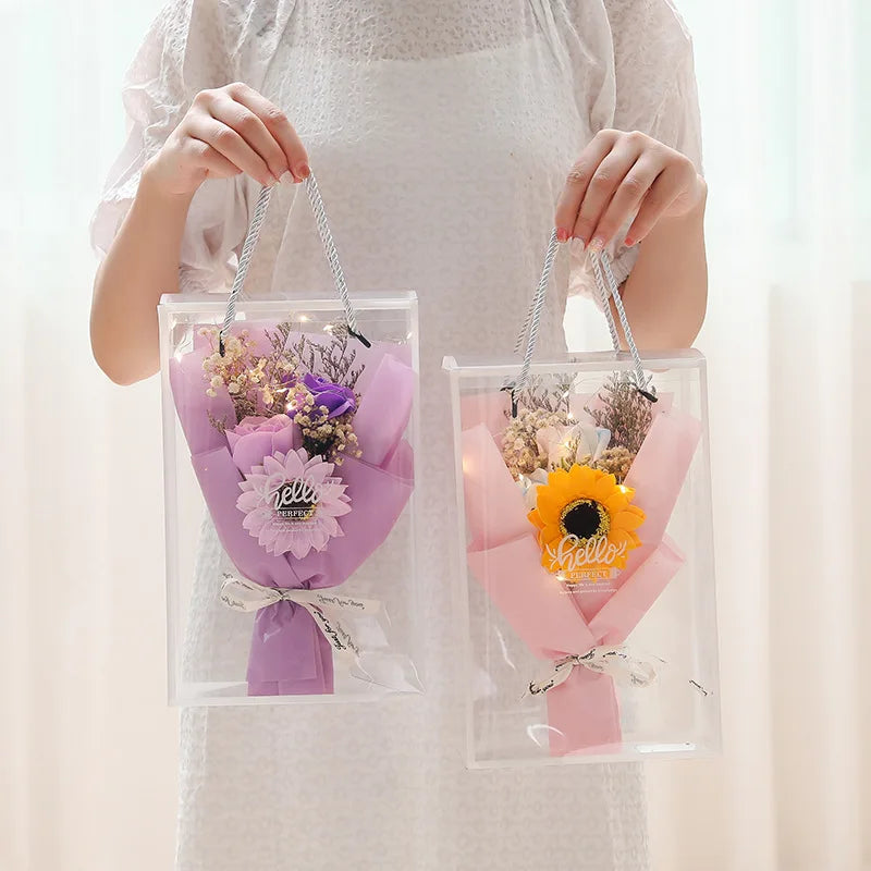 Bouquet of artificial rose wines gift for the saint valentine wedding decorations - view 2