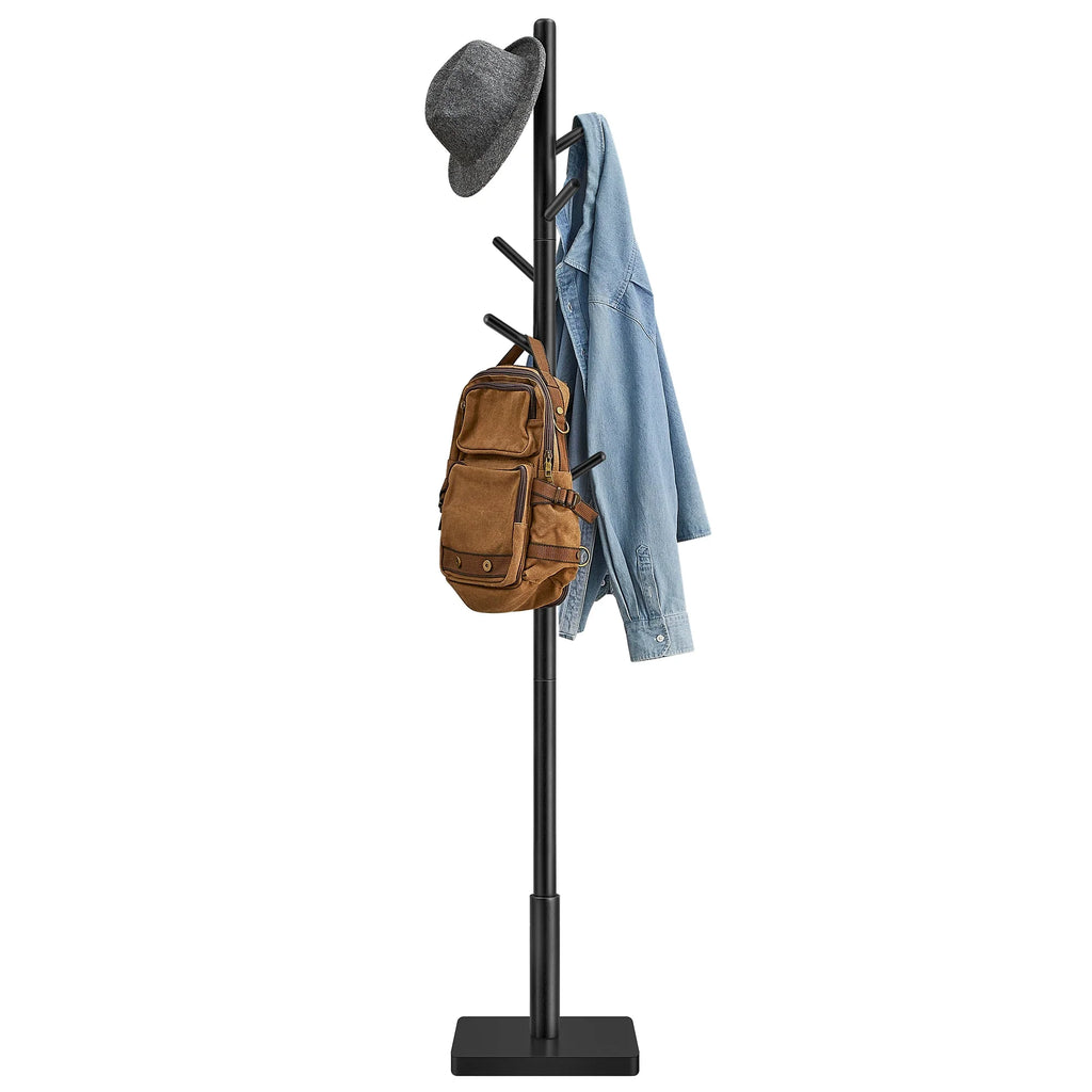 VASAGLE Coat Rack, Solid Wood Coat Stand, Free Standing Hall Coat Tree with 8 Hooks for Coats, Hats, Bags, Purses, for Entryway - view 6