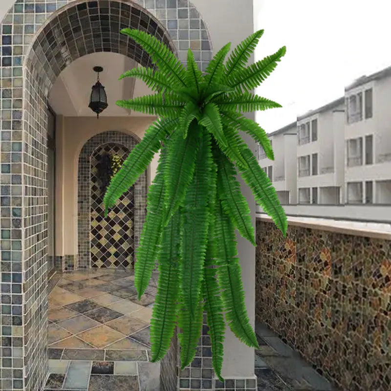 Artificial plants mural vine leaves and decorative fern