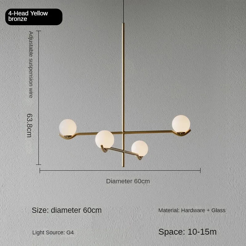 Postmodern minimalist pendant light for elegant interior decoration - B2 / 3 modifiables