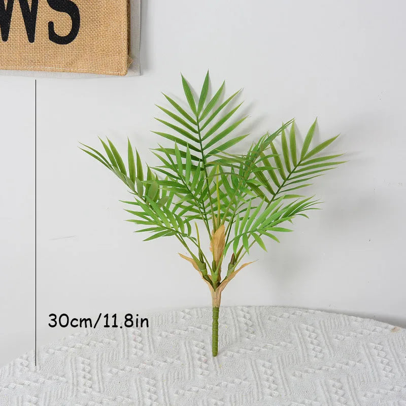 Small artificial palm plastic plants for interior and exterior decoration - 30 cm / No Pot