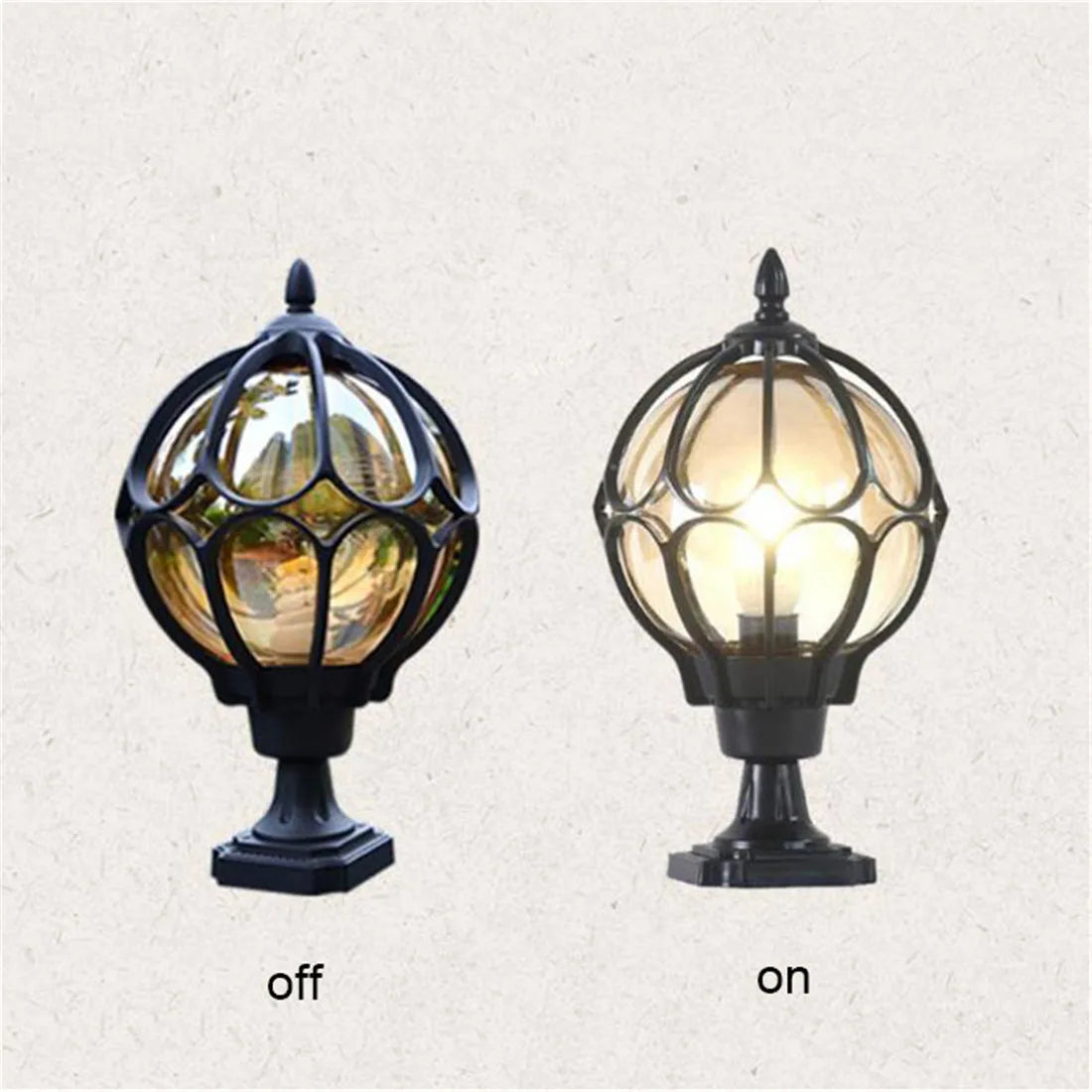 Waterproof Outdoor Pillar Lamp,Vintage Wall Post Light,Retro Garden Landscape Lamp,Villa led Outdoor Garden Lamp Glass Lampshade - view 4