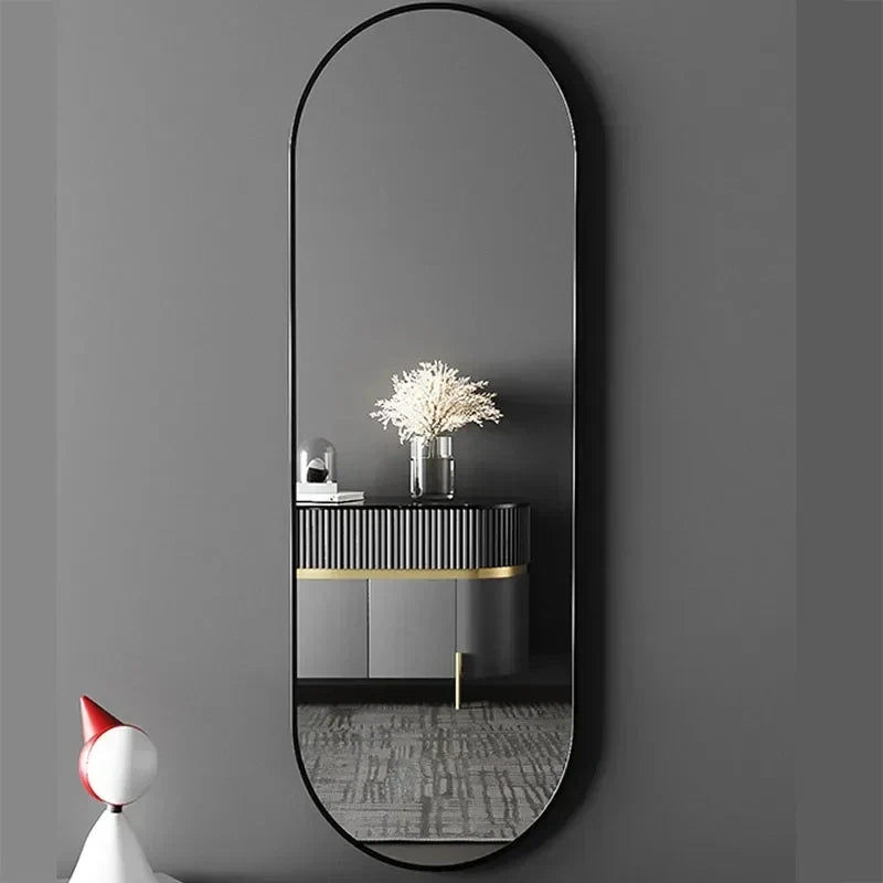 Eye-catching mirror oval design in full length metal - view 5