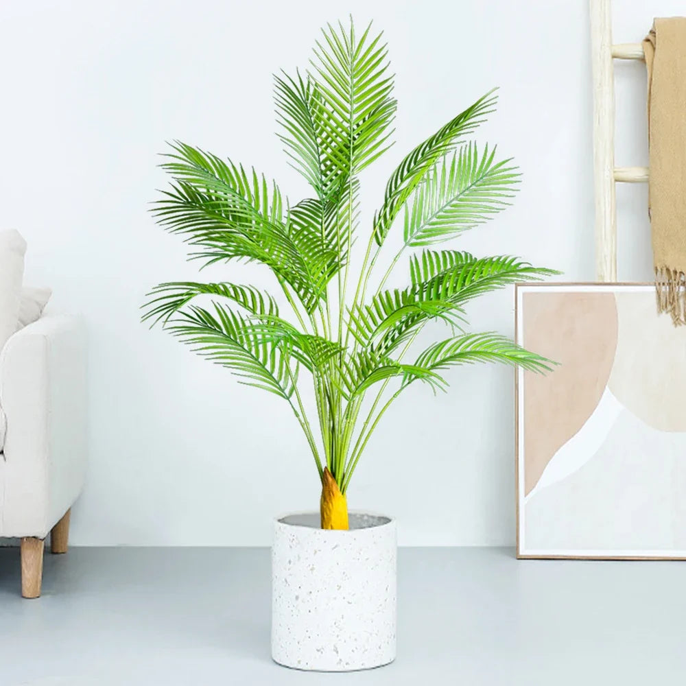 Artificial tropical palm plant for interior and exterior decoration