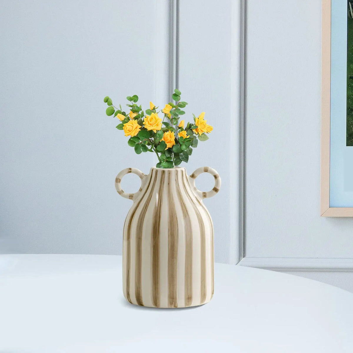 Decorative Flower Vase, Nordic Boho Vase, Small Vase, Home decor, Porcelain - brown