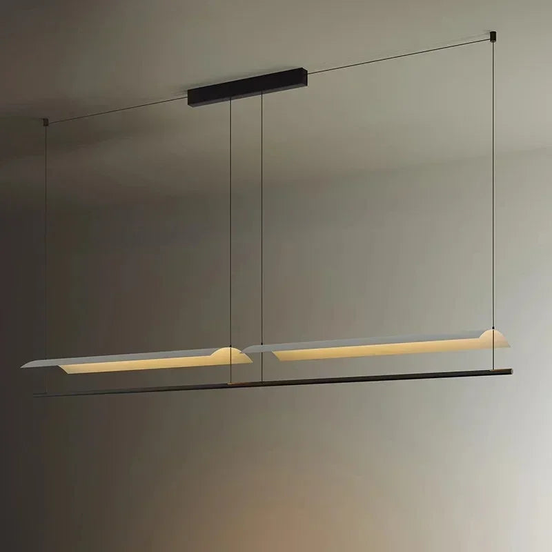 Modern hanging chandelier Nordic lighting design long and simple