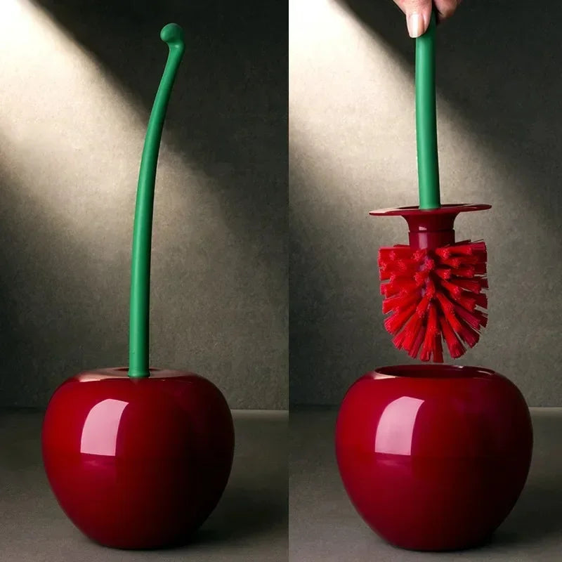 Cherry toilet brush with long handle and creative support