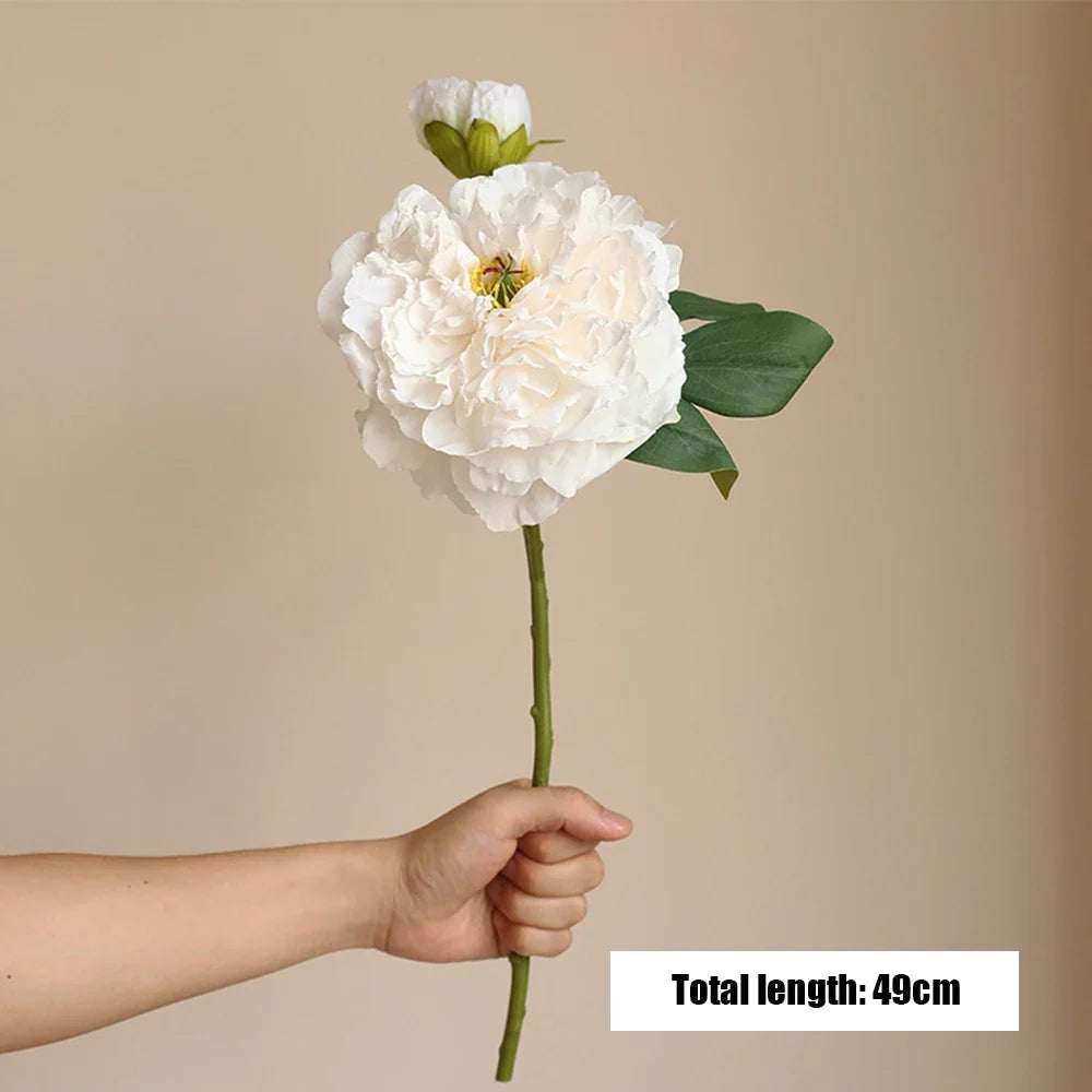 Artificial silk peonies bouquet for wedding and interior decoration - White