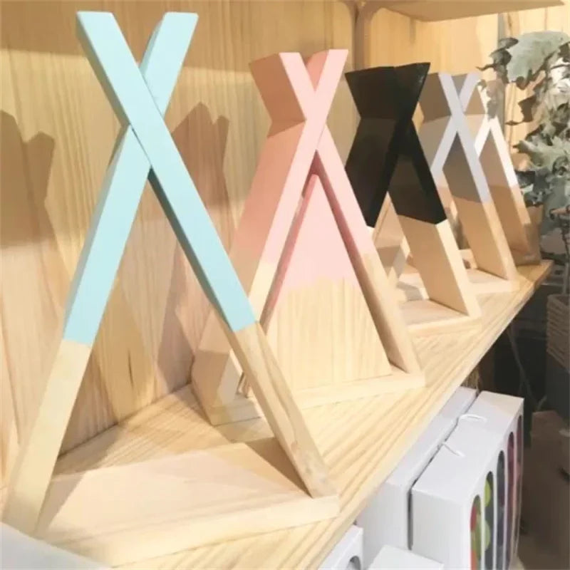 Triangle Wooden Shelf for Wall Decoration, Decorative Crafts, Storage Holder, Living Room, Kids Room - view 2