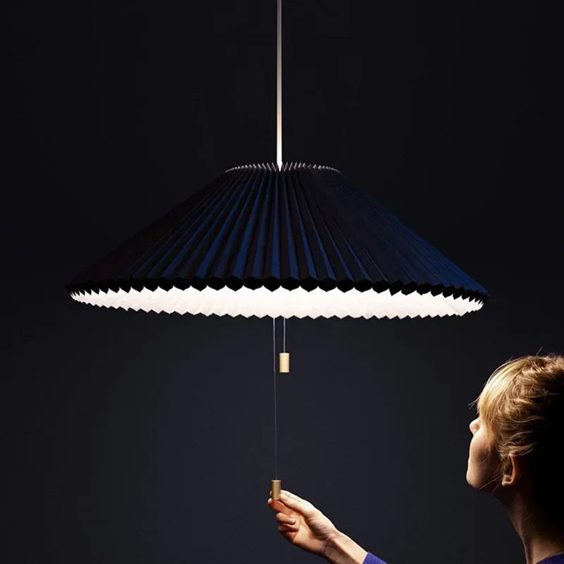 Modern blue fabric pendant light, living room, dining room, ceiling hanging lamp, pendant light - view 2