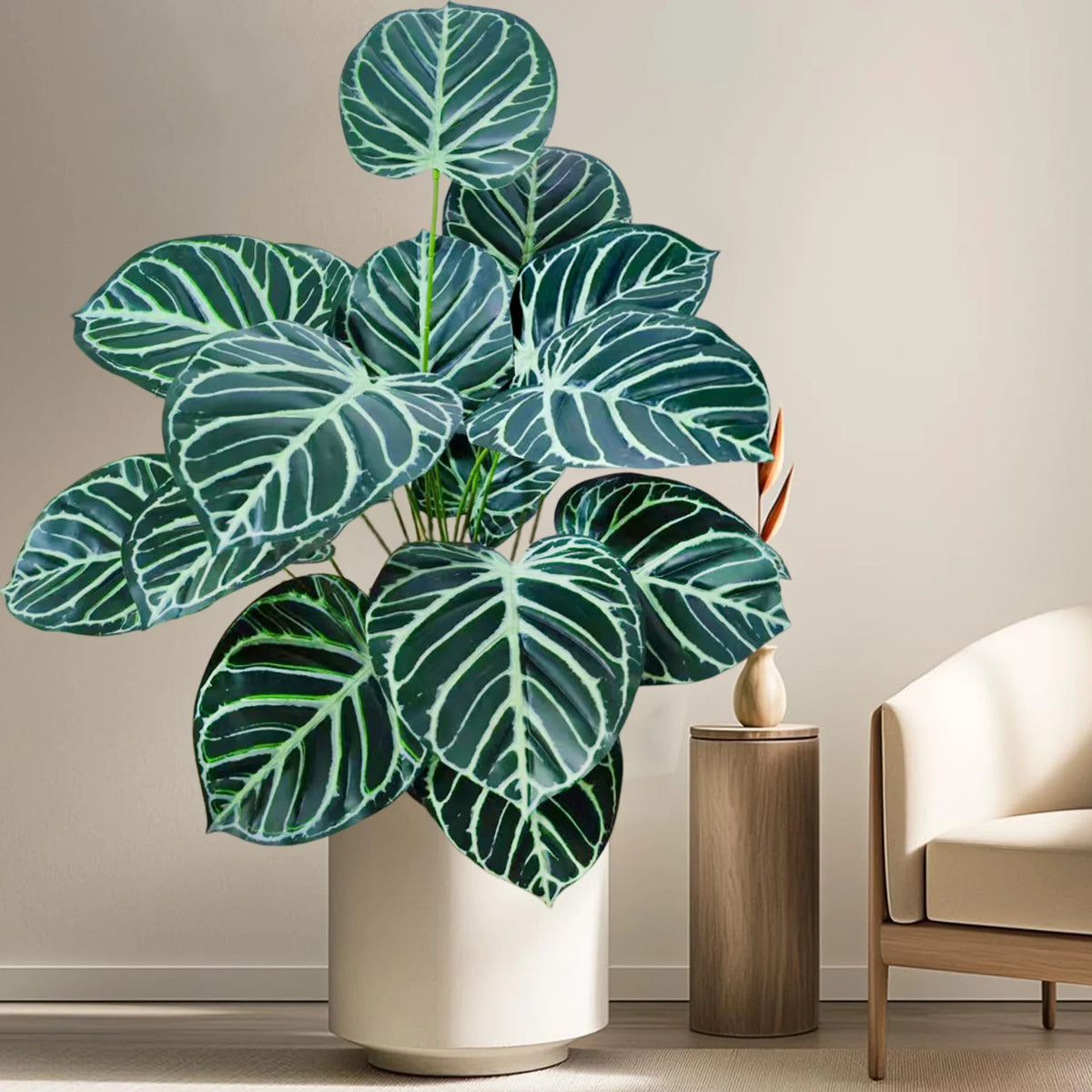 Artificial plant in pot apple leaf for interior decoration - view 3