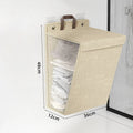 Multifunctional wall adhesive foldable cloth basket for clothing - Beige48x36x12cm