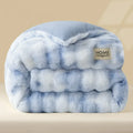 Class A maternal and infant grade warm rabbit plush quilt, thickened milk plush in winter, can sleep naked quilt core - Fuzzy blue / 220x240cm 4.5kg