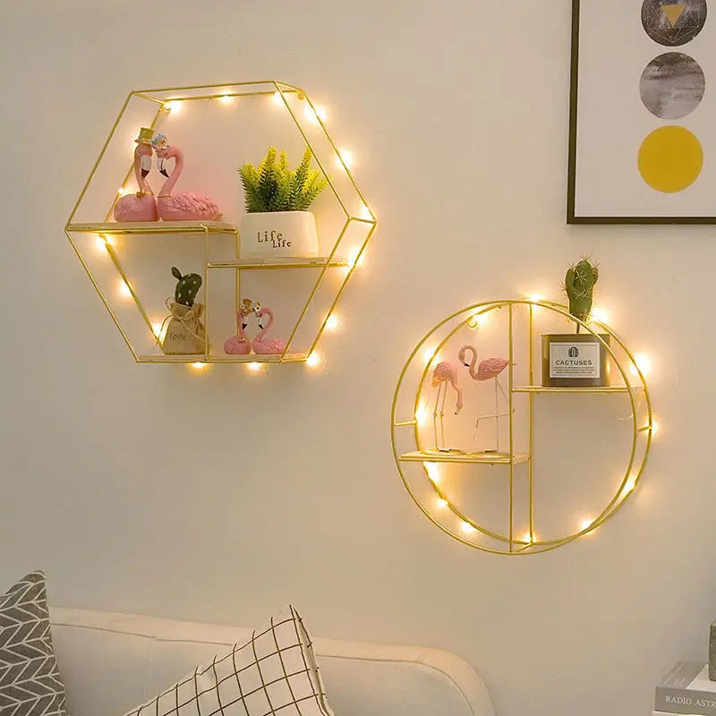 Modern Metal and Wood Wall Shelf for Home Decor - view 2