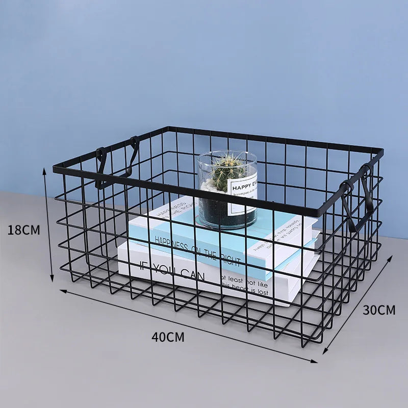 Multifunctional black iron storage box for office - view 5
