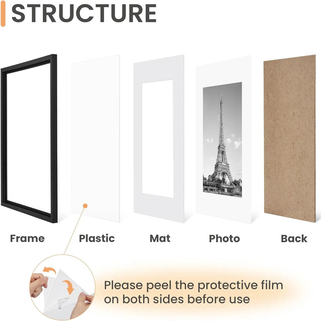 Versatile photo frames in different sizes, suitable for wall or table display, modern design, suitable for home (Black) - view 3
