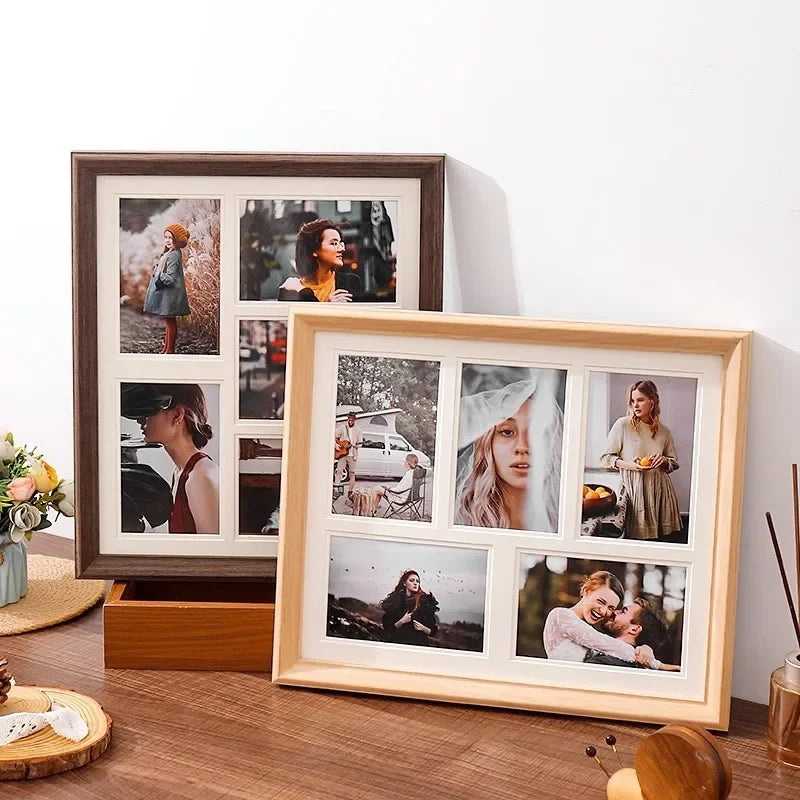 Solid wood display for decorative wedding photo frames